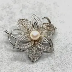 ヴィンテージ　本真珠　あこや　ブローチ　8.2mm 冠婚葬祭　結婚式　入園式