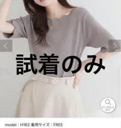 スカラップラメ5分袖ニットのサムネイル