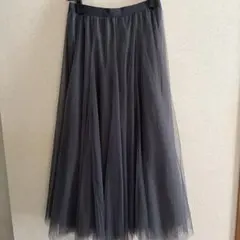 fifthグレー チュール フレアスカート グレー ロング マキシ丈