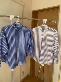 アメリカンホリック・ストライプオーバーサイズシャツ2枚セット