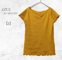 【アズール】 半袖 ニット S トップス カットソー リブ　ハートネック 春