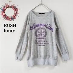 ラッシュアワー◇カレッジロゴ ニット セーター Y2K 00s ストリート L