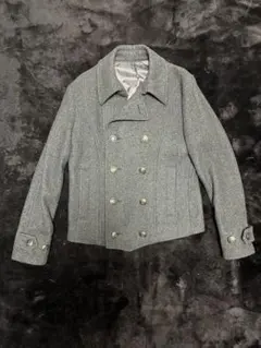 PPFM グレー ダブルブレスト ピーコート