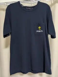 RAGEBLUE×PEANUTS ポケットTシャツ ネイビー S