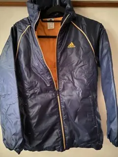 adidas ネイビー/オレンジ フルジップジャケット J/S