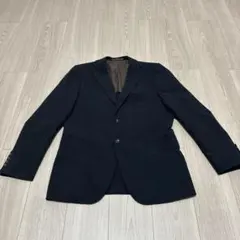 メンズ　スーツ　ジャケット　ブランド　無地　ブラック　黒　メンズスーツ　美品　春