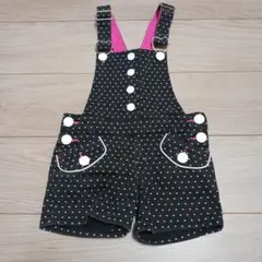黒のハート柄ショートオーバーオール　サイズ110