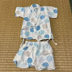 甚平 じんべい　上下セット サイズ80cm 水色　お祭り