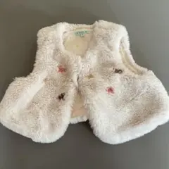 TOCCA アイボリー ファーベスト 刺繍付き