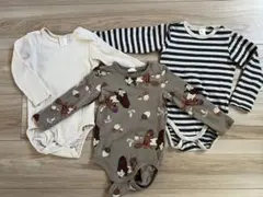 H&M 長袖80cmボディスーツ3枚セット
