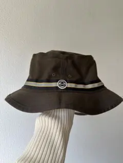 stussy バケットハット コットン製 カーキ ブラウン レトロ