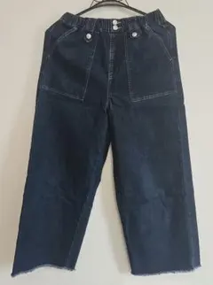 ダークブルーデニムワイドパンツ160