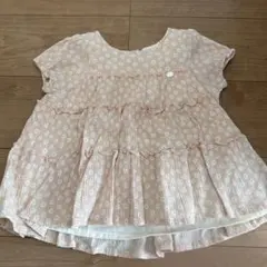 petit main フラワープリント 半袖シャツ 100