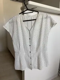 GLACIER ドット柄ノースリーブブラウス