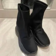 orMORE レッグニットブーツ ブラック M ソックスブーツ 厚底 - メルカリ