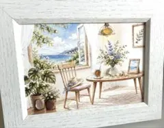 ＃497 H011 夏の部屋 シーグラスアート