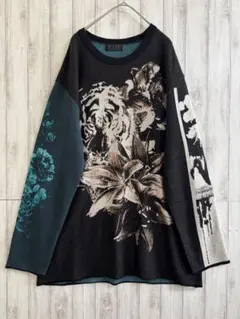 S'YTE サイト 虎 花柄 ジャガードニットセーター ブルーのサムネイル