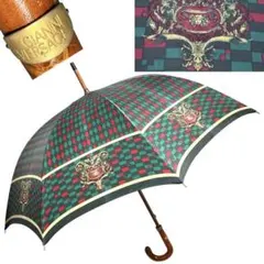 希少カラー GIANNI VERSACE 長傘 雨傘 雨具 総柄 豪華 ロゴ入り - メルカリ