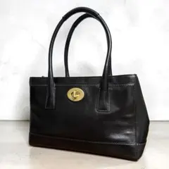 COACH コーチ ターンロック レザー ハンドバッグ 11553 黒　美品