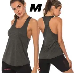 New 新品❣️ レディース ホットヨガウェア トップス タンクトップ グレー M