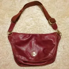 【美品】aniary アニアリ レザー ショルダーバッグ レッド レディース