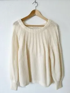 B:MING アイボリー ニット長袖セーター