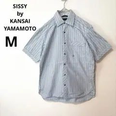 美品 SISSY カンサイヤマモト メンズ M ストライプシャツ 半袖 シャツのサムネイル