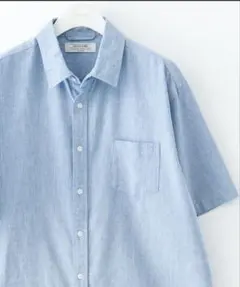 新品未使用　『吸水速乾/接触冷感』リネン混ハーフスリーブシャツのサムネイル