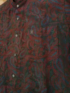CELINE セリーヌ ペイズリー柄 バンドカラーシャツ　vintageのサムネイル