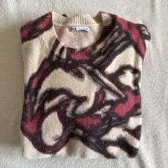 ZARA 総柄ニット セーター アート柄 個性派 デザインニット M