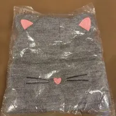猫耳ニット帽　グレイ