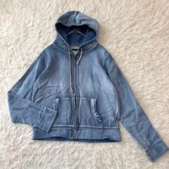 イーブス　パーカー　(M)　ライトブルー　フード　綿混　ポケット　大人カジュアル