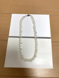 パールクリスタルビーズネックレス
