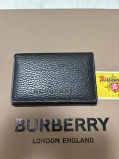美品　バーバリー　BURBERRY ブラック　レザー 名刺入れ　カードケース