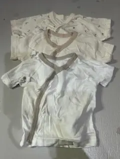 肌着3枚セット　50-60cm 新生児　アイボリー　ベージュ　星月柄　未使用