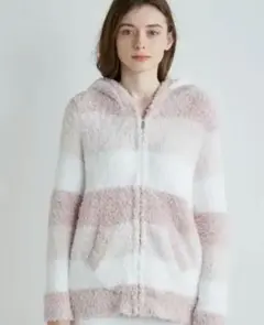 【即購入可】ジェラートピケ パーカー ルームウェア　ピンク　ボーダー