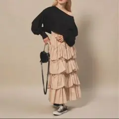 Ballerina pure tired skirt (beige)