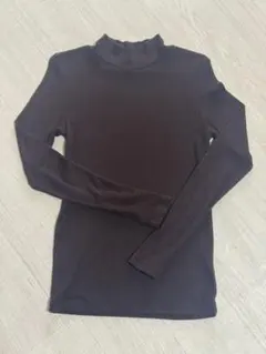 UNIQLO ユニクロ リブニット タートルネック 茶 ダークブラウン