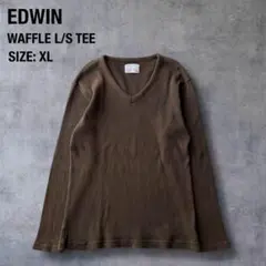 【EDWIN エドウィン】ワッフルロンT 茶 XLのサムネイル