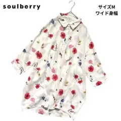 ソウルベリー soulberry 花柄チュニックブラウス ワイド身幅 Mのサムネイル