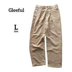 美品【Gleeful】コーデュロイタックパンツ ワイド 大人カジュアル ゆったり