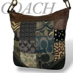 COACH コーチ デニム シグネチャー パッチワーク ショルダーバッグ
