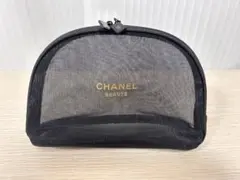 CHANEL ノベルティ メッシュポーチ ブラック 大容量 コスメポーチ
