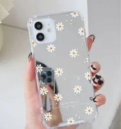 新品　iPhone12mini スマホケース　スマホカバー　ミラー　鏡　花