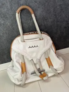 ムータマリン クリートセーラーバッグ ゴート革 (ホワイト)】 2025年