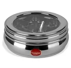 本場インドのMasala Dabba /スパイス入れ7個セット（スプーン付き）