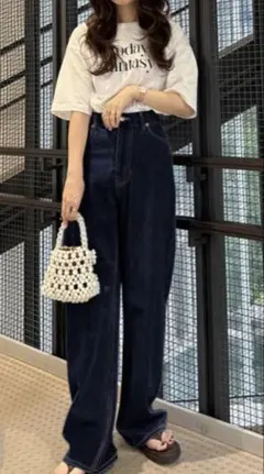 GRL グレイル　カーブデニムパンツ[qu01] XS