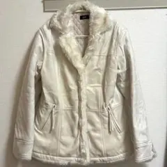 【美品】Pain/ペイン ファー付きオフホワイトジャケット13R