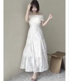 dazzlin シアージャカードコルセットワンピース オフホワイト
