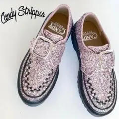 キャンディストリッパー■CANDY BELTED シューズ 　グリッター ピンク